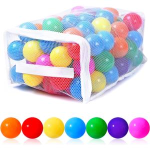 Colorful Pit Balls 2.1-inch Plastic Ocean Ball Crush Proof Stress Balls for Kids Pool Ball Playhouse Pit Accessories