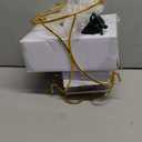 LYEOBOH Espresso Cups with Saucers Set, 3 Ounces Porcelain Coffee Cups with Metal Stand and Spoons, Cappuccino Cups Cute Demitasse Cups for Coffee Drinks, Latte, Tea Set of 6, Black