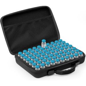 Teenyyou 70 Slots Insulin Peptide Fridge Carrying Case Vial Holder Storage Protector Bag, Fits Standard 10ml Vials, Insulin Cooler Travel Kits Case Organizer Diabetes Protector(Black)