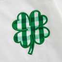 Ayalinggo St Patricks Day Baby Girl Boy Outfit Green Shamrock Long Sleeve Shirt Top Plaid Pants Set Saint Patrick's Clothes (White)