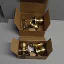 Karlstone 2 Pack Brass Door Knob for Bath Room Closet, Passage Door Knob Gold for Hallway and Closet Door Handle Lockset, Round Passage Gold Door Knobs