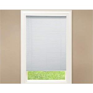 White Cordless Room Darkening Vinyl Mini Blinds with 1 in. Slats-27 in. W x 48 in. L (Actual Size 26.5 in. W x 48 in. L)