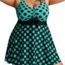 Hanna Nikole Womens Plus Size Tankini Swimdress Two Piece Tummy Control Flowy Swimsuit with Boyshorts, Size 20W