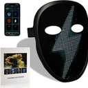 Depointer Life 2023 New Led Mask with Rechargeable Bluetooth-compatible App Controlled, Customizable Shining Mask, LED Lighted Face Transforming Masks For unisex-Adult