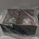 [2 Pack] TAKE ME 14" Solar Lantern Outdoor Garden Hanging Lantern Waterproof LED Flickering Flameless Candle Mission Lights for Table,Outdoor,Christmas Gifts Mom Wife