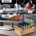 MINCORD Bamboo Charging Station for Multiple Devices, Cell Phone Docking Charging Station Organizer, Nightstand Bedside Desk Device Charger Organizer for Laptop, 
Total USB Ports	5
Product Dimensions	12.6"L x 7.8"W x 5.9"H