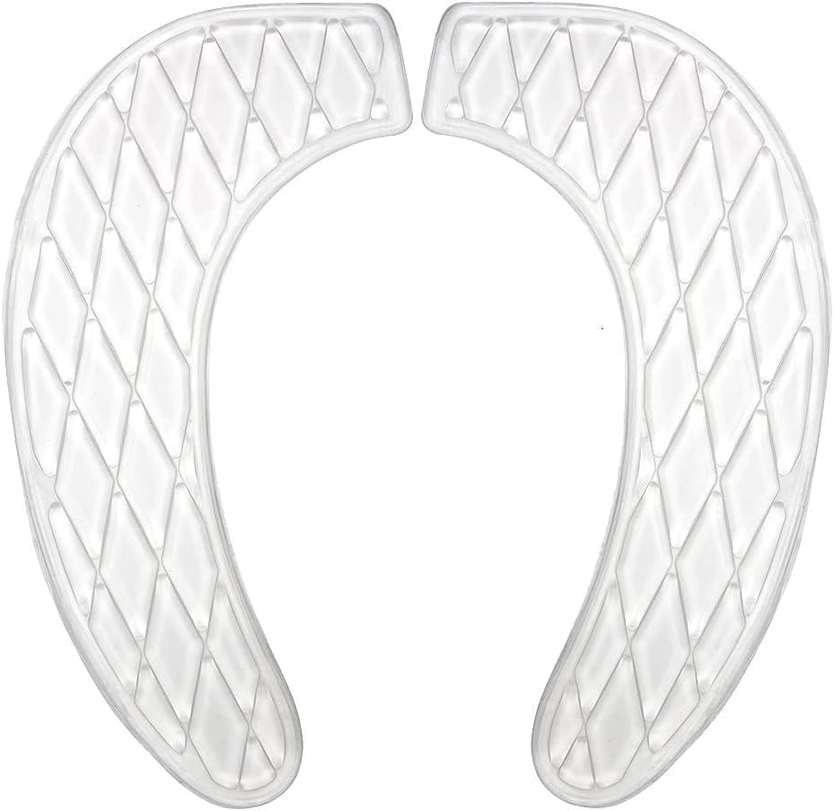 Gel Toilet Seat Cover Cushion Pad Washable Portable Padded Seat Adhesive Riser Cushion for Toilets Commode Chair Pain Relief Comfort for Elderly Handicapped (Clear)