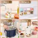 16oz Overnight Oats Jars, Yogurt Containers with Lids and Folding Spoons, 4 Pack Leak-Proof Wide Mouth Mason Jars Divided Compartments for Fruit & Nuts, Glass Jars with Measure Marks for Cereal Salad