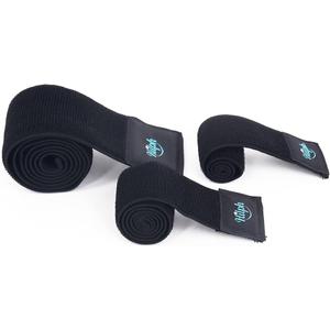 Hilph Ice Pack Strap, Stretchable, 3 Sizes Belt Extender Stretch Straps, Elastic Hook and Loop Extension Straps Add Length to Most Ice Packs, Multiple Uses, Black