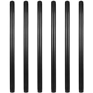 GeilSpace 6 Pack 3/4" × 20" Pre-Cut Black Metal Pipe, Industrial Steel Fits Standard Three Quarters Inch Black Threaded Pipes and Fittings - Vintage DIY Industrial Shelving (3/4" × 20")