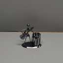 MyGift Decorative Gunmetal Gray Metal Desk Pen Holder Cup with Rocker and Guitar Design, Office Supplies Organizer Pencil Cup