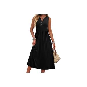 WIHOLL Women's Summer Dresses Maxi Dress Vacation Beach Sundresses 2026 with Pockets, L