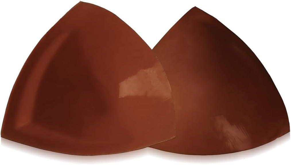 D+ Cups Double-Sided Sticky Inserts Lightly Padded Bras for Large Breast, Reusable Sticky Bra for Large Bust (Brown, XL)