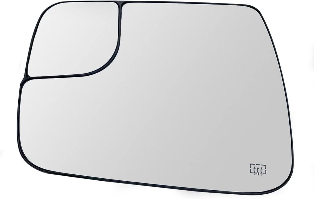 Left Driver Side Heated Convex Mirror Glass Replacement For 2019 2020 2021 Dodge Ram 1500 - Power Heated, with Backing Plate, Replace 68402036AA 68402037AA