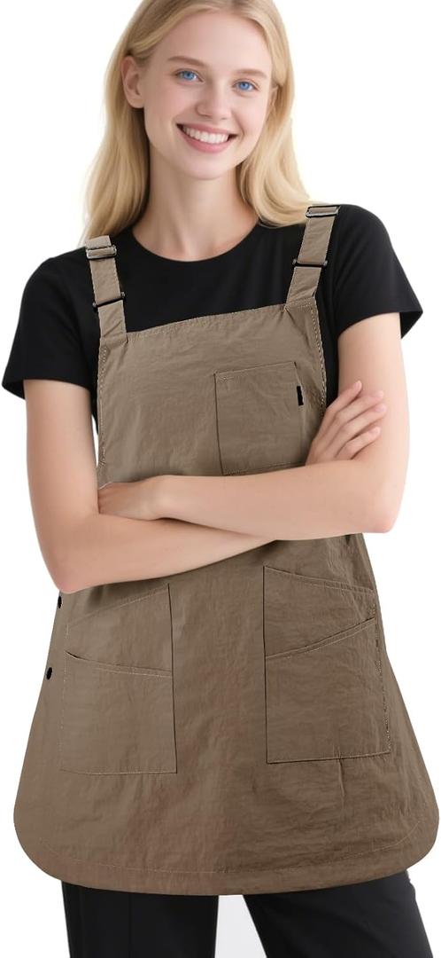 Aprons for Women with Pockets Adjustable Double-Sided Wearable Durable Lightweight Chef Cooking Kitchen Restaurant