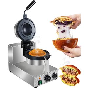 Ice Cream UFO Burger Maker, Electric Burger Waffle Maker, rotary Hamburger sandwich machine Non-stick Panini press waffle machine 110V Gelato Panini Press machine for Home Kitchen Use Breakfast