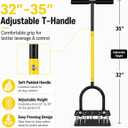 Aerator Lawn Tool with 15 Sharp Metal Spikes,Adjustable T-Handle & Auto-Cleaning Spring Plate, Manual Heavy Duty Anti-Clog Grass Aerator for Compact Soil,Grass,Yard, Lawn Care