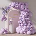 RUBFAC 87pcs Lavender Balloons Different Sizes 18 12 10 5 Inches for Garland Arch, Premium Pastel Latex Balloons for Birthday Party Wedding Baby Shower Bridal Shower Decorations