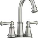 Moen Brecklyn Spot Resist Brushed Nickel Two Handle Centerset Lavatory Faucet, 3-Hole Bathroom Sink Faucet, 84162SRN