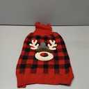 KYEESE Dog Christmas Sweater with Reindeer Pattern, Warm Winter Outfit, Turtleneck Dog Sweater for Small Dogs with Leash Hole, Red Buffalo Plaid Knitwear, Soft Cozy Pet Clothes for Christmas, X-Large