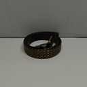 Punk Belt for Men Women Cowhide Leather Belts with 3 Grommet Retro Studded Metal Rivet Casual Belt for Rock Rap Jeans Dresses (30" to 36"Waist Adjustable, Black+bronze)