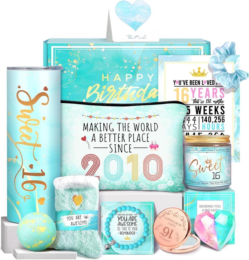 Sweet 16 Gifts for Girls, Gifts for 16 Year Old Girl,16th Birthday Gifts for Girls,16 Year Old Girl Birthday Gifts Ideas for Her, Daughter, Niece, Granddaughter, Sister, Bestie