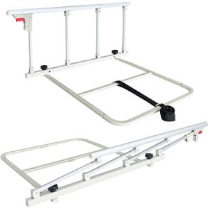 Mybow Bed Rails for Elderly Adults Safety, Folding Bedside Rails Guard Bed Assist Railing for Seniors, Hospital Bedside Handle Medical Assisting Rails, Collapsible Bedrail Handicap Pull Up Bar (White)
