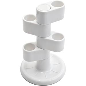 6 x Toothbrush Holders for Bathrooms 4-Tier Rotating Tooth Bursh Holder Countertop Toothbrush Holder Toothbrush Storage Organizer Toothbrush Stand Makeup Brush Holder Pen Holder Razor Holder (White)