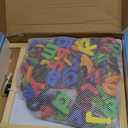 GINMIC Magnetic Letters and Numbers with Magnet Board, Alphabet ABC Magnets, Learning & Educational Toys - Uppercase Lowercase Math Symbols with Magnetic Whiteboard Chalkboard for Toddlers Kids