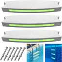 Pool Ladder Steps Replacement, 18" Universal Heavy Duty Pool Ladder Steps, Swimming Pool Ladder Steps for Inground Pools & Above Ground Pool with 6 PCS Bolts and 3 Reflective Strips (3 Pack)