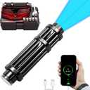 Blue Rechargeable LED Outdoor Flashlight, 6 Light Modes, Zoomable and Waterproof, Perfect for Camping, Hiking, and Fishing (USB Black)