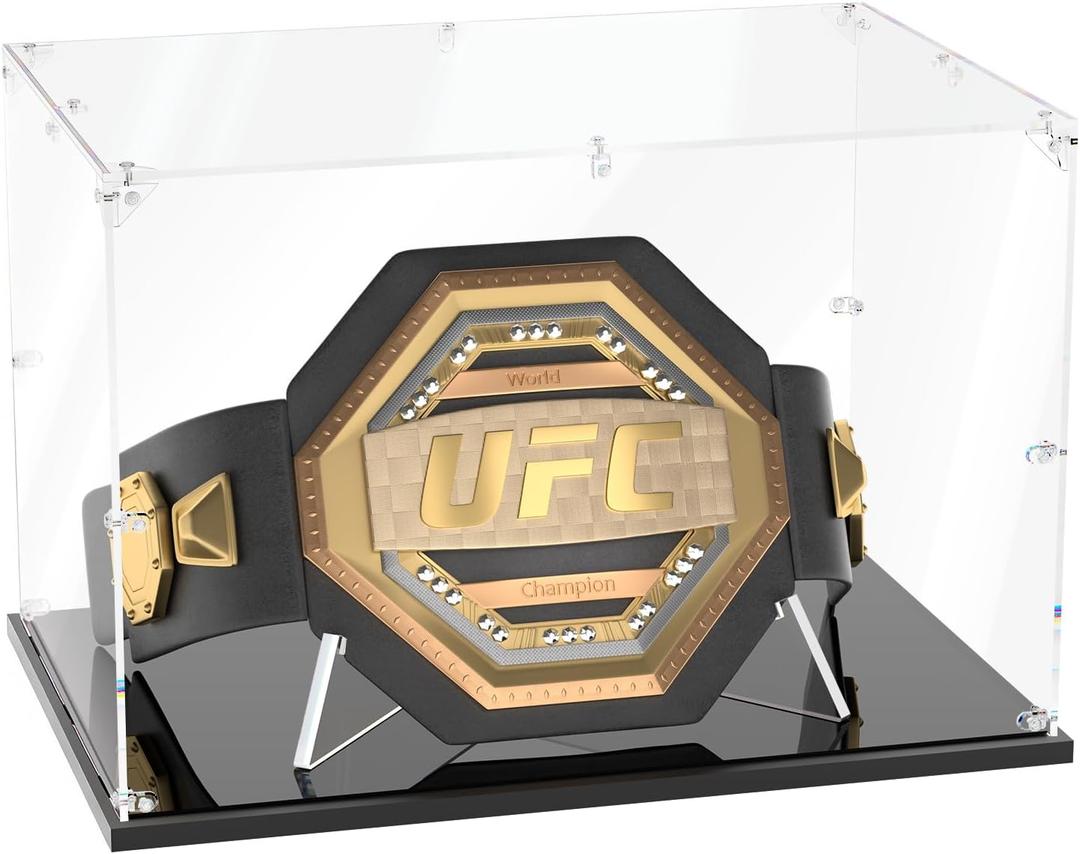 Acrylic Champion Belt Display Case, Clear Collector Showcase
Acrylic Champion Belt Display Case, 23.6"L x 15.7"W x 15.7"H Clear Collector Showcase with Dust-Proof & UV Protection