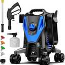Electric Pressure Washer 4800 PSI 3.0 GPM High Power Washer with Anti-Tipping, 35FT Power Cord, Cleaning Machine with Foam Cannon for Cars Fences Driveways Patios Home Cleaning Blue