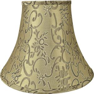 Aspen Creative 30166 Transitional Bell Shape Spider Construction Lamp Shade in Olive Green with Floral Pattern, 12" wide (6" x 12" x 9-1/2")