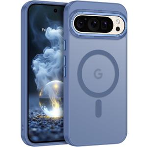 BENTOBEN Magnetic for Google Pixel 9 Pro XL Case, Pixel 9ProXL Phone Case Compatible with MagSafe, Translucent Matte Slim Shockproof Protective Magnetic Cover for Google 9 ProXL 6.8 inch, Sierra Blue