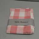 DII Buffalo Check Collection, Classic Farmhouse Table Runner, 14x108, Pink & White