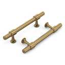 Haliwu 3 Pack Champagne Bronze Cabinet Pulls, 3 Inch Hole Center Drawer Pulls, Champagne Handles, Zinc & Aluminum Alloy Brushed Finish, Hardware for Bathroom and Kitchen