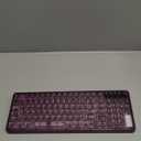 Transparent Wireless Gaming Keyboard RGB Backlight 2.4G/Bluetooth/Wired Tri-Mode Mute Rechargeable Mechanical Feel Keyboard, Purple