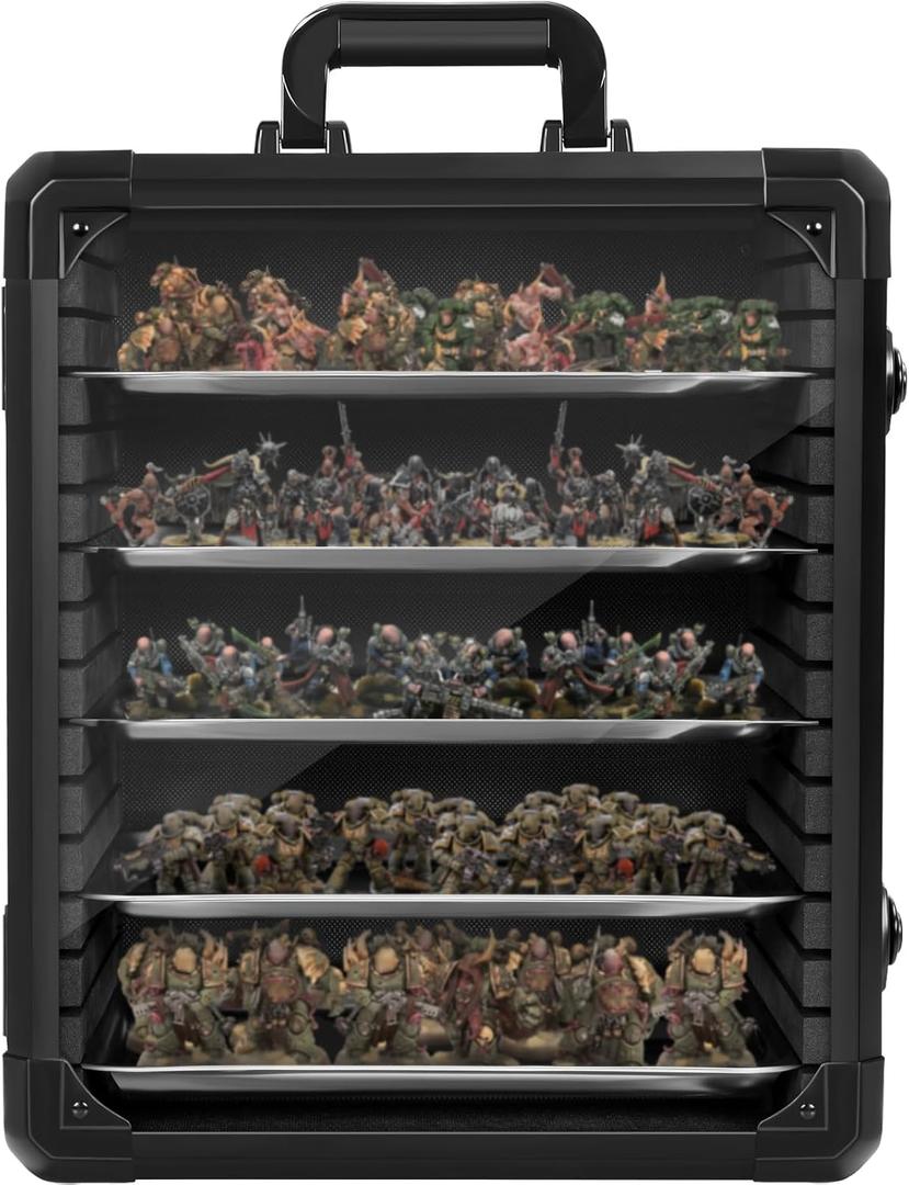 Miniatures Storage Case Miniatures Transport Case Aluminum Alloy Frame with Lock (Medium Size)