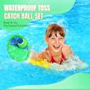 Toss and Catch Ball Game Set, 4 Paddles and 4 Balls Outdoor Paddle Catch Game for Kids, Backyard Beach Pool Yard Toy, Summer Birthday Gift for Boys Girls Ages 4-12