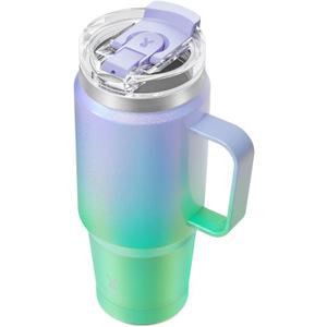 Meoky 32oz Tumbler with Handle, Stainless Steel Travel Mug with 2-in-1 Straw and Sip Lid, Vacuum Insulated Coffee Mug, 100% Leak Proof, Keeps Cold for 24 Hours or Hot for 8 Hours (Fairyland)