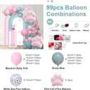 Balloon Combination,99 PCS Dusty Blue Pink Cat Theme Party Balloons Garland Kit with Cat Paw Foil Balloon Arch Kit for Birthday Baby Shower Party Wedding Home Party Summer Party Decorations
