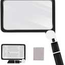 5X Magnifying Glass with Light, Lightweight Full Page Magnifier for Reading, Large Lighted Magnifier with 48 LED Light and Anti-Glare Lens, Ideal Gift for Seniors, Macular Degeneration, Low Visions