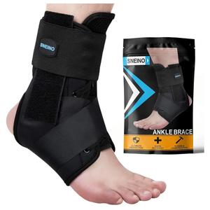 SNEINO Ankle Brace for Women & Men - Ankle Support Brace for Sprained Ankle, Ankle Stabilizer for Achilles, Tendon, Sprain, Injury Recovery, Lace up Ankle wrap for Running, Basketball, Volleyball (Medium)