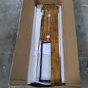 Agilestic Glass Standing Desk with Storage, 48 Inch Electric Adjustable Desk with Glass Shelf and Cable Management, Sit Stand Up Home Office Computer Table, Splice Board, Rustic Brown (48 x 24 Inches with 2 drawers)