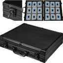 Abbylike Top Loader Binder with Lock Hold 288 Top Loaders Black Hard Cases 9 Pocket 16 Double Sided Pages Card Folders for Collection Compatible 3 x 4'' Trading Sports Cards