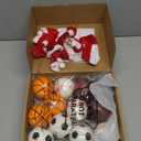 12 Pcs Christmas Sport Ball Ornaments for 2024 Christmas Tree Decoration 2.4" Soccer Basketball Football Baseball Ornaments with 12 Santa Hat for Holiday Xmas Home Decoration(Sport)