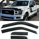 Window Visors Rain Guards Side Wind Deflectors for 2015-2025 Ford F150 Extended Cab/Super Cab 2017-2025 F250/350 SuperDuty Super Cab, Window Vent Sun Shade Smoke 94974 4-Pieces Set