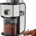 Burr Coffee Grinder Electric, Adjustable Flat Burr Coffee Grinder, Coffee Beans Grinder for Home Use, Compact with 14 Grind Sizes for Home & Office