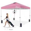 Acepic 10x10 Pop Up Canopy Tent, Easy Setup Portable Shelter, Pink, 10 * 10